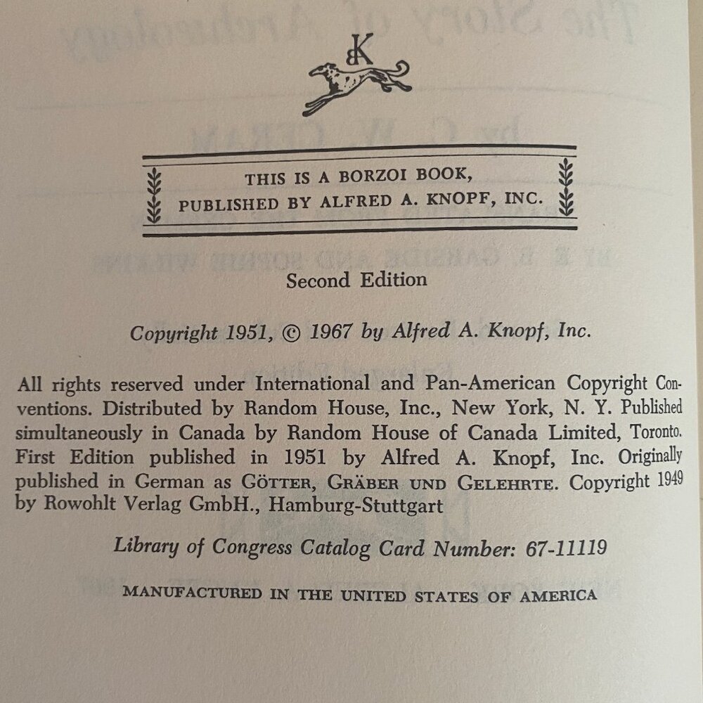 Vintage Gods Graves & Scholars Archaeology History Knoff C. W. Cream Book - Picture 5 of 11
